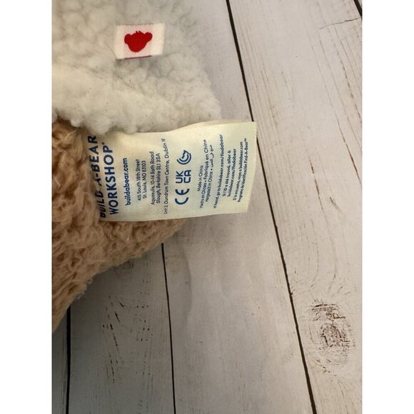 2023 Build A Bear Workshop Brown Bear Heart Sweater 15” Plush VGUC - Picture 5 of 10